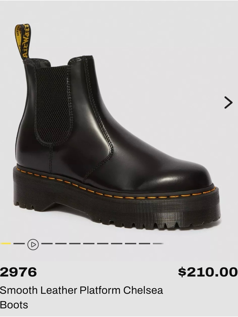 Dr. Martens Black Smooth Leather Platform Chelsea Boots Mens 7 womens 8